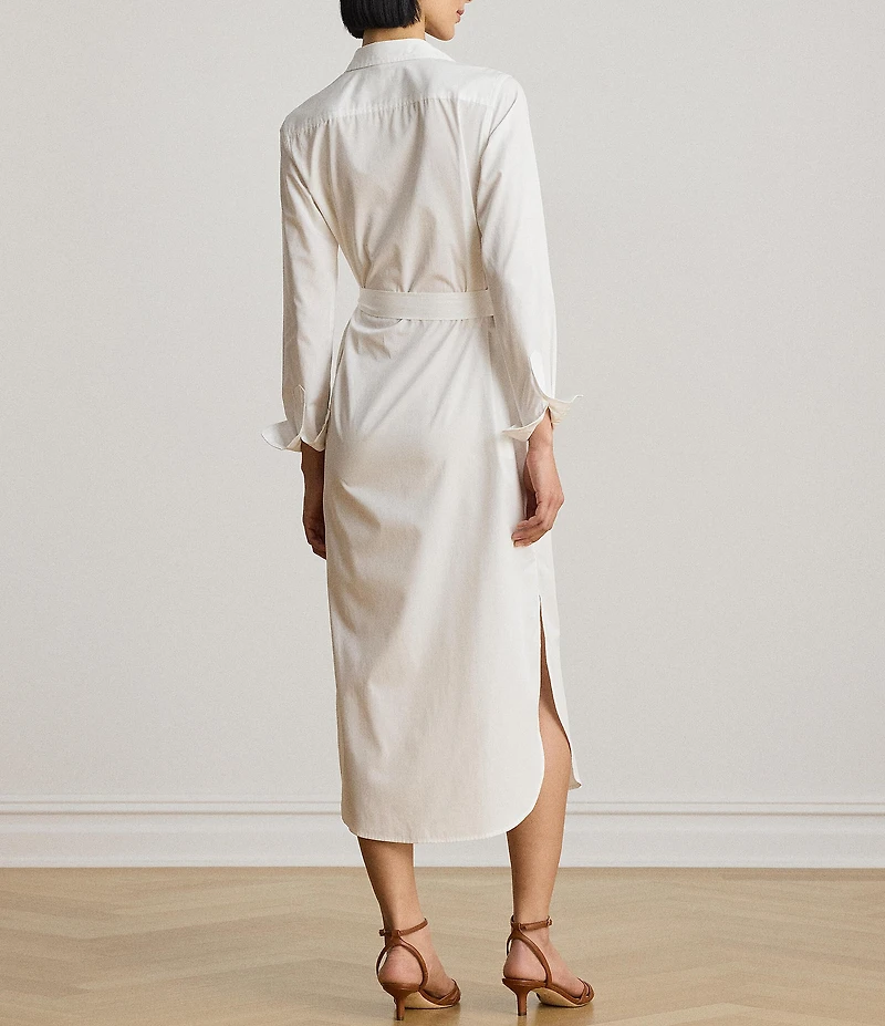 Lauren Ralph Lauren Woven Point Collar Long Sleeve Shirt Dress