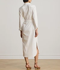 Lauren Ralph Lauren Woven Point Collar Long Sleeve Shirt Dress