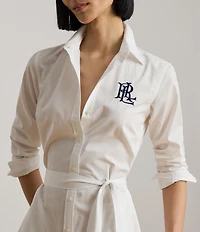 Lauren Ralph Lauren Woven Point Collar Long Sleeve Shirt Dress