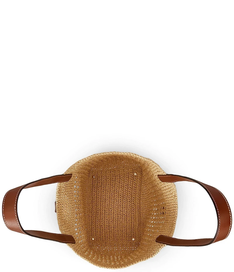 Lauren Ralph Lauren Tasha Large Woven Belted Tote Bag