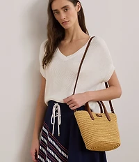 Lauren Ralph Lauren Brie Medium Straw Tote Bag