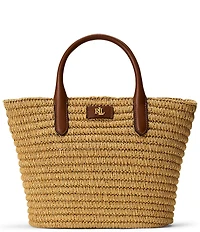 Lauren Ralph Lauren Brie Medium Straw Tote Bag