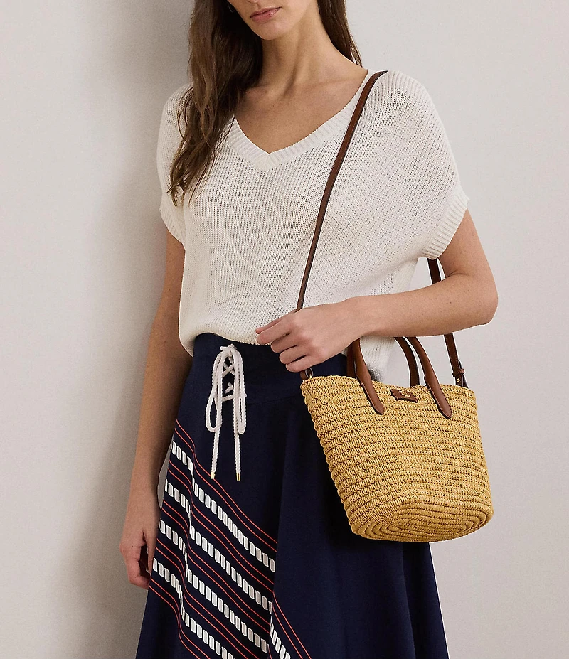Lauren Ralph Lauren Brie Medium Straw Tote Bag