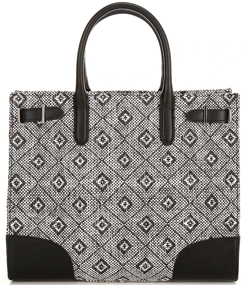 Lauren Ralph Lauren Devyn Woven Straw Medium Tote Bag