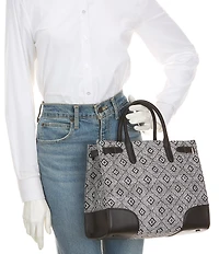 Lauren Ralph Lauren Devyn Woven Straw Medium Tote Bag