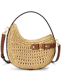 Lauren Ralph Lauren Tasha Small Woven Straw Crossbody Bag