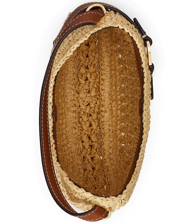 Lauren Ralph Lauren Tasha Small Woven Straw Crossbody Bag