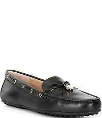 Lauren Ralph Lauren Wylie Nappa Leather Bow Detail Driver Loafers