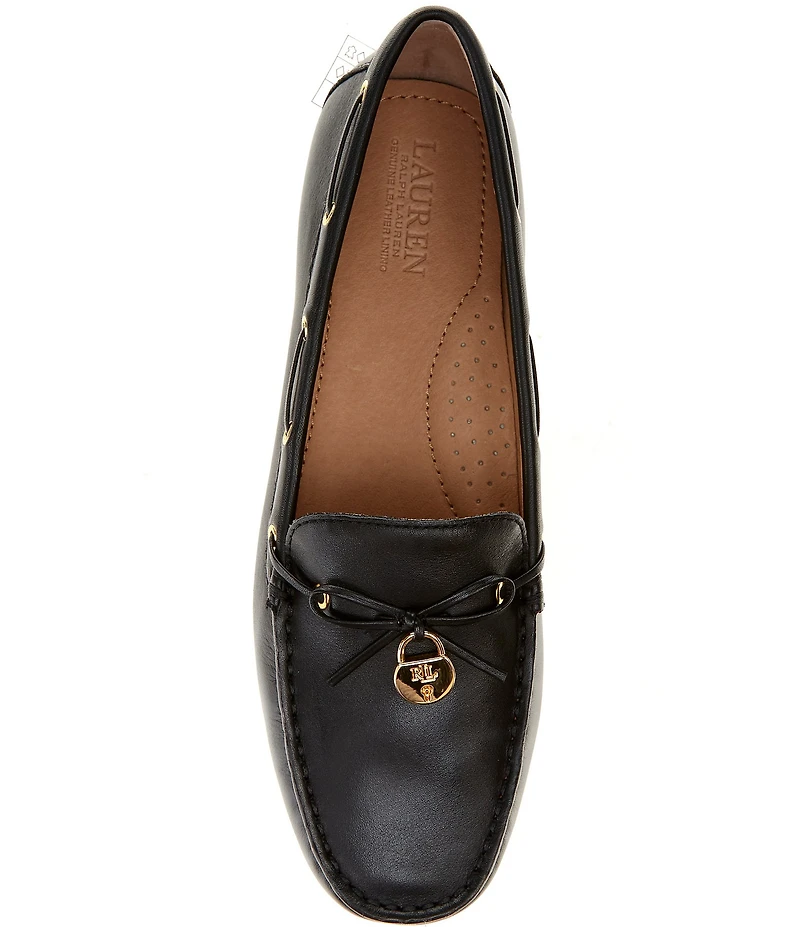 Lauren Ralph Lauren Wylie Nappa Leather Bow Detail Driver Loafers