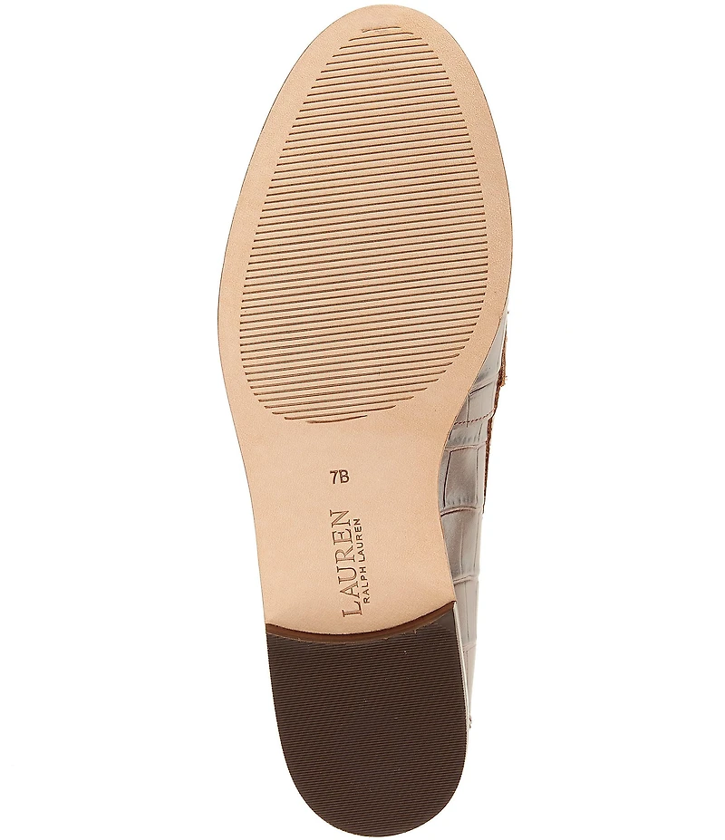 Lauren Ralph Lauren Wynnie Zebra Print Crocodile Embossed Penny Loafers