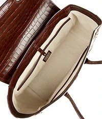 Lauren Ralph Lauren Tanner Large Zebra Print Canvas Padlock Satchel Bag