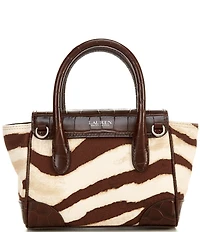 Lauren Ralph Lauren Tanner Small Zebra Print Padlock Satchel Bag