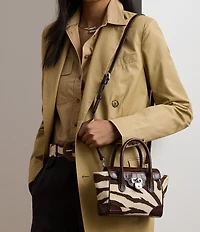 Lauren Ralph Lauren Tanner Small Zebra Print Padlock Satchel Bag