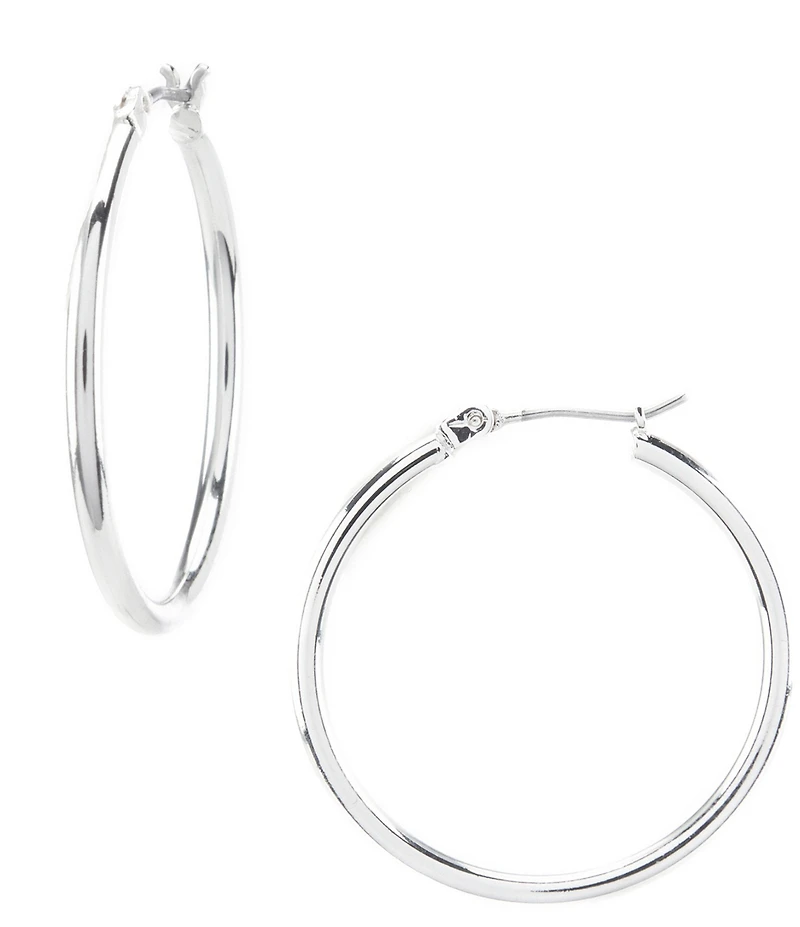 Lauren Ralph Lauren Silver Thin Hoop Earrings