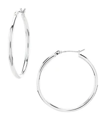 Lauren Ralph Lauren Silver Thin Hoop Earrings
