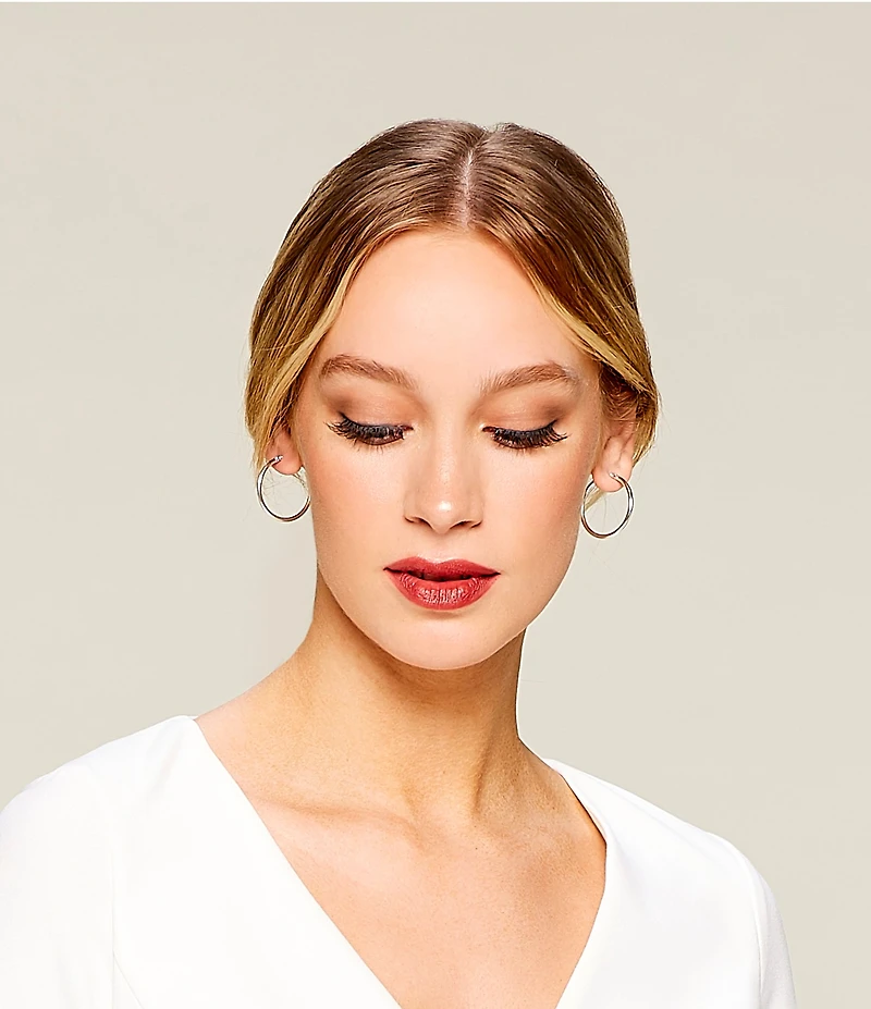 Lauren Ralph Lauren Silver Thin Hoop Earrings