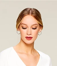 Lauren Ralph Lauren Silver Thin Hoop Earrings