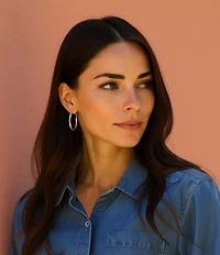 Lauren Ralph Lauren Silver Thin Hoop Earrings