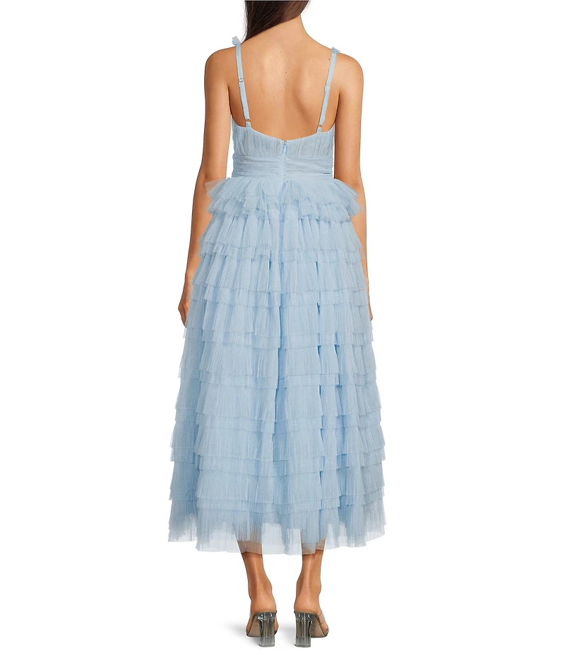 Layered With Love Carrie Tulle V Neck Sleeveless Ruffle Gown