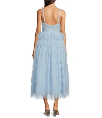 Layered With Love Carrie Tulle V Neck Sleeveless Ruffle Gown