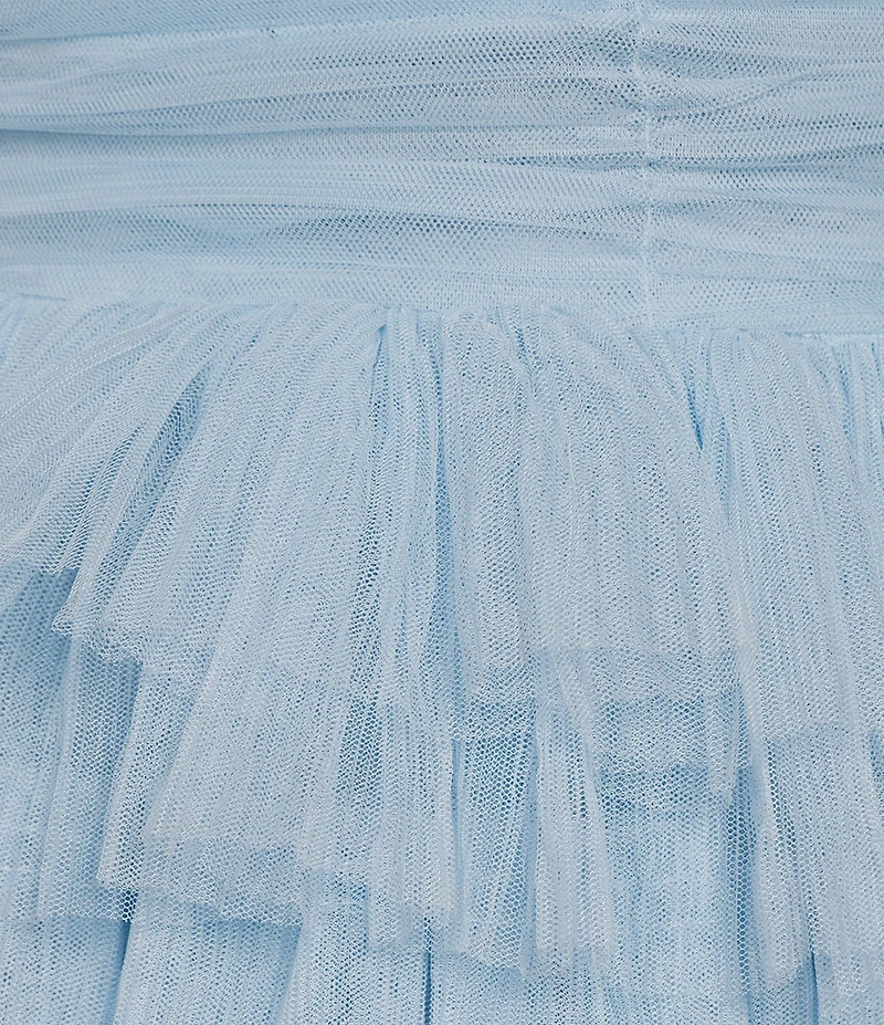 Layered With Love Carrie Tulle V Neck Sleeveless Ruffle Gown