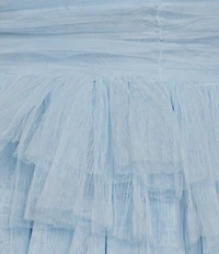 Layered With Love Carrie Tulle V Neck Sleeveless Ruffle Gown
