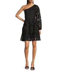 Layered With Love Flora Lace One Shoulder Neck Sleeveless A-Line Mini Dress