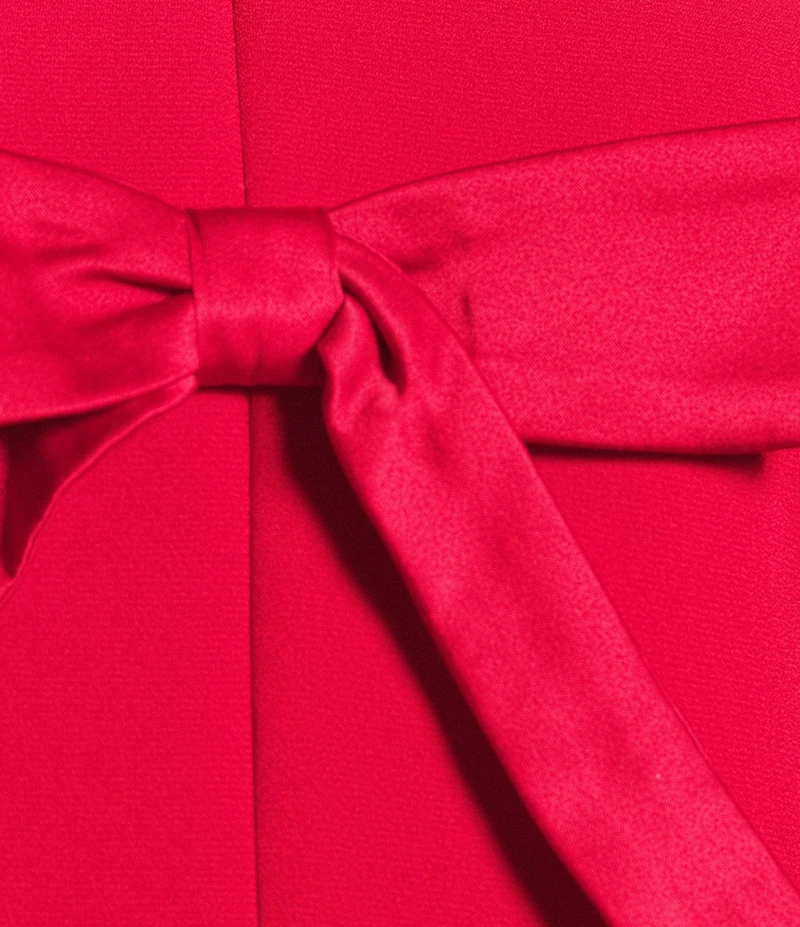 Layered With Love Lina Round Neck Sleeveless Bow Front Crepe Hourglass Mini Dress