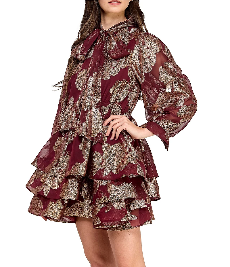 Layered With Love Neck Tie Tiered Ruffle Skirt Mini Dress