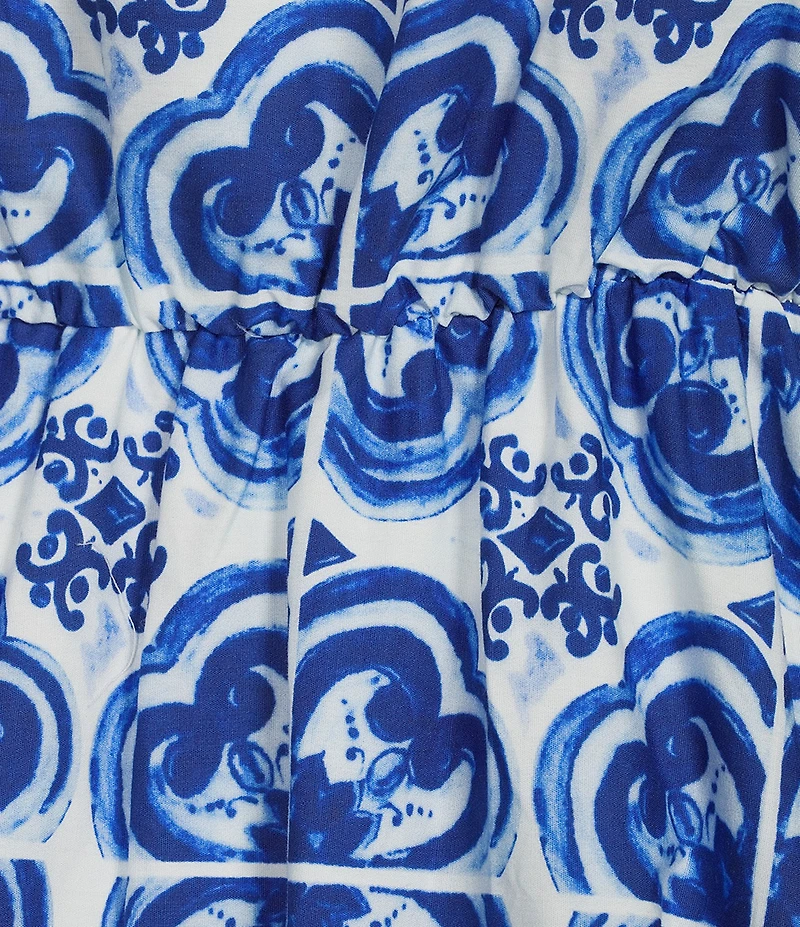 Layered With Love Plus Size Alessandra Tile Printed Ruffle Maxi Dress