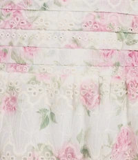 Layered With Love Plus Size Amanda Floral Tiered Ruffle Chiffon Long Dress