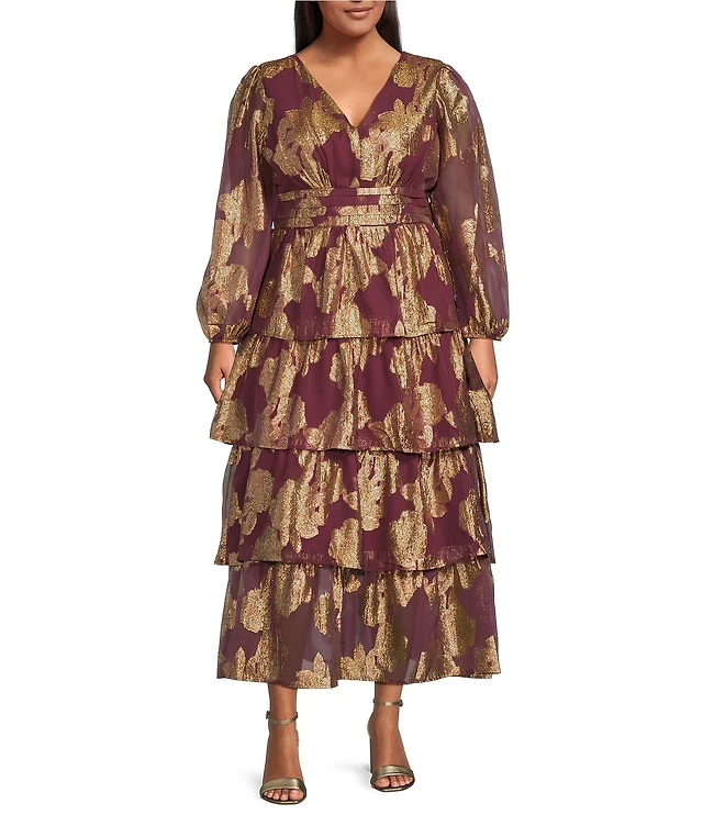 long layered dress with sleeves CD 0192 Size 14 Long A Line Chiffon Long Sleeve Mother Of Dress Wedding Guest Gown main image 1