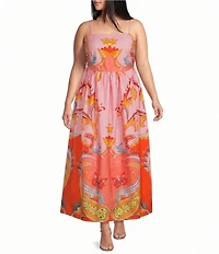 Layered With Love Plus Size Hibiscus Island Floral Cotton Poplin Maxi Dress