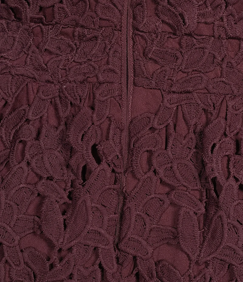 Layered With Love Plus Size Lace Crew Neck Long Sleeve Midi Dress