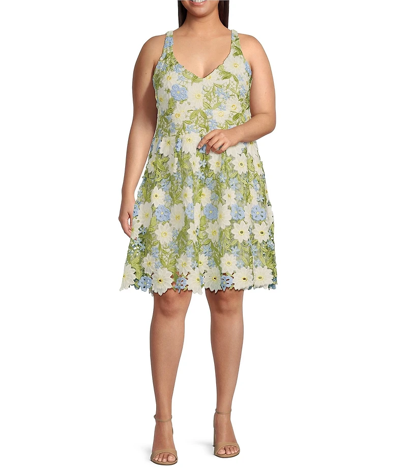 Layered With Love Plus Size Lace V-Neck Sleeveless A-Line Dress
