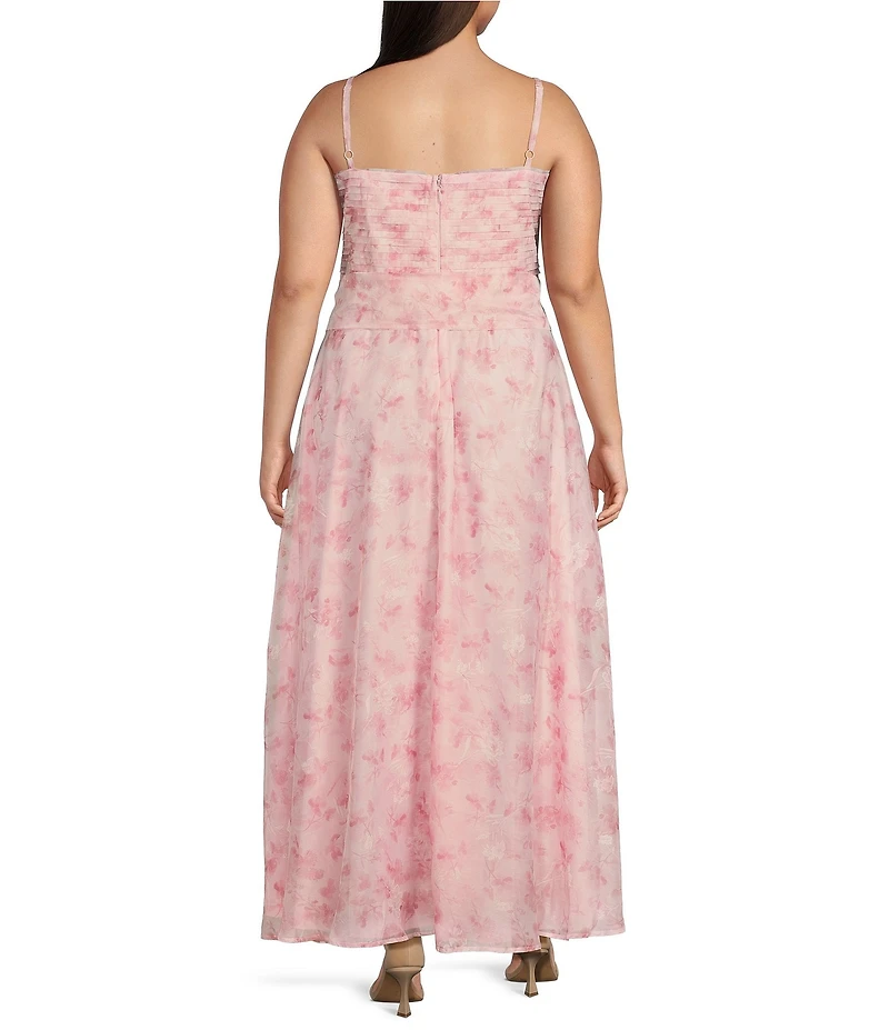 Layered With Love Plus Size Organza Chiffon V-Neck Sleeveless Tie Front Detail A-Line Dress