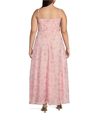 Layered With Love Plus Size Organza Chiffon V-Neck Sleeveless Tie Front Detail A-Line Dress