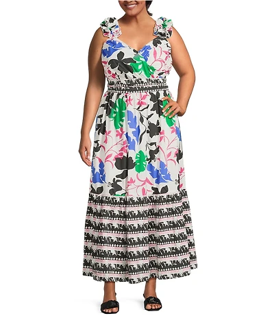 Layered With Love Plus Size Printed Ruffle Maxi Dress