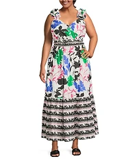 Layered With Love Plus Size Printed Ruffle Maxi Dress