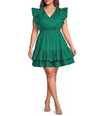 Layered With Love Plus Size Ruffle Detail Smocked Waist Dress