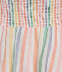 Layered With Love Plus Size Striped Square Neck Sleeveless Tie Straps Tiered Ruffle Dress