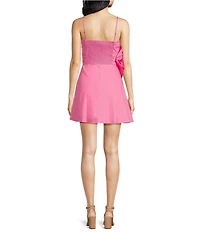 Layered With Love Poplin Square Neck Sleeveless Rosette A-Line Mini Dress
