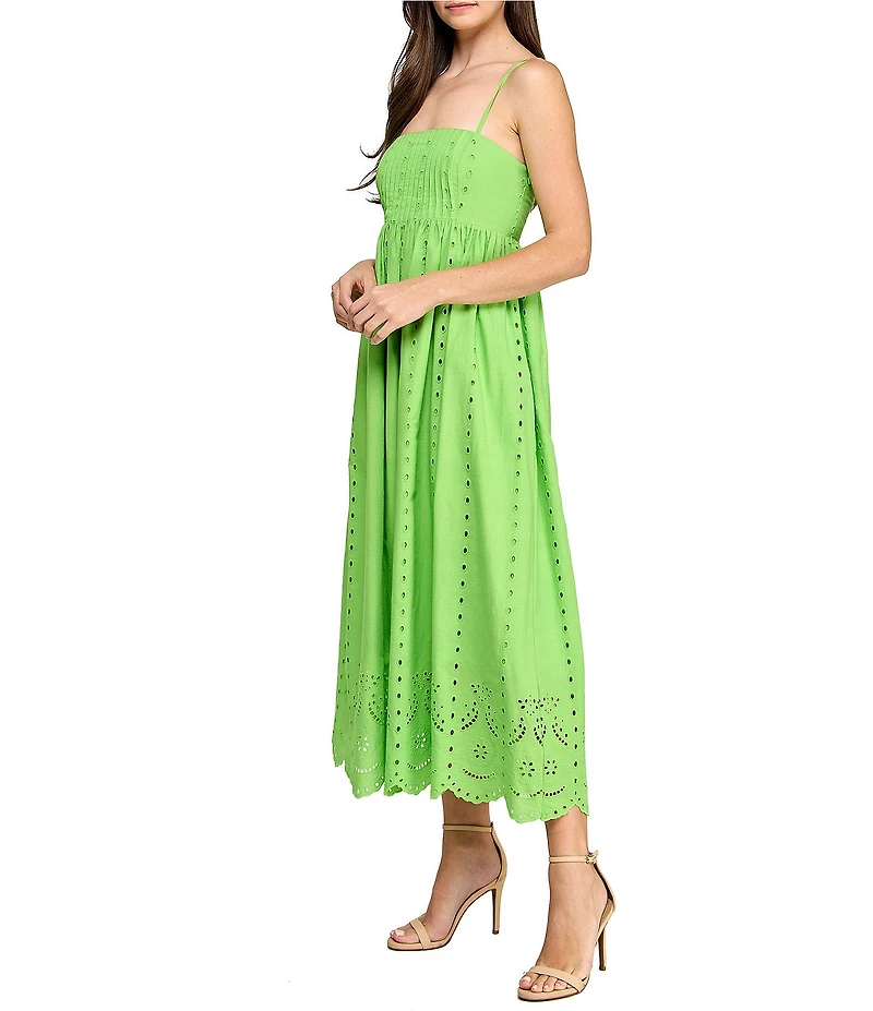 Layered With Love Poppy Square Neck Empire Waist Cotton Eyelet Maxi Dress