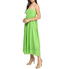 Layered With Love Poppy Square Neck Empire Waist Cotton Eyelet Maxi Dress