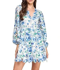 Layered With Love Rosaria Long Sleeve Lace Floral Mini Dress