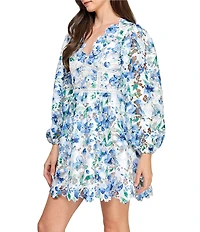 Layered With Love Rosaria Long Sleeve Lace Floral Mini Dress