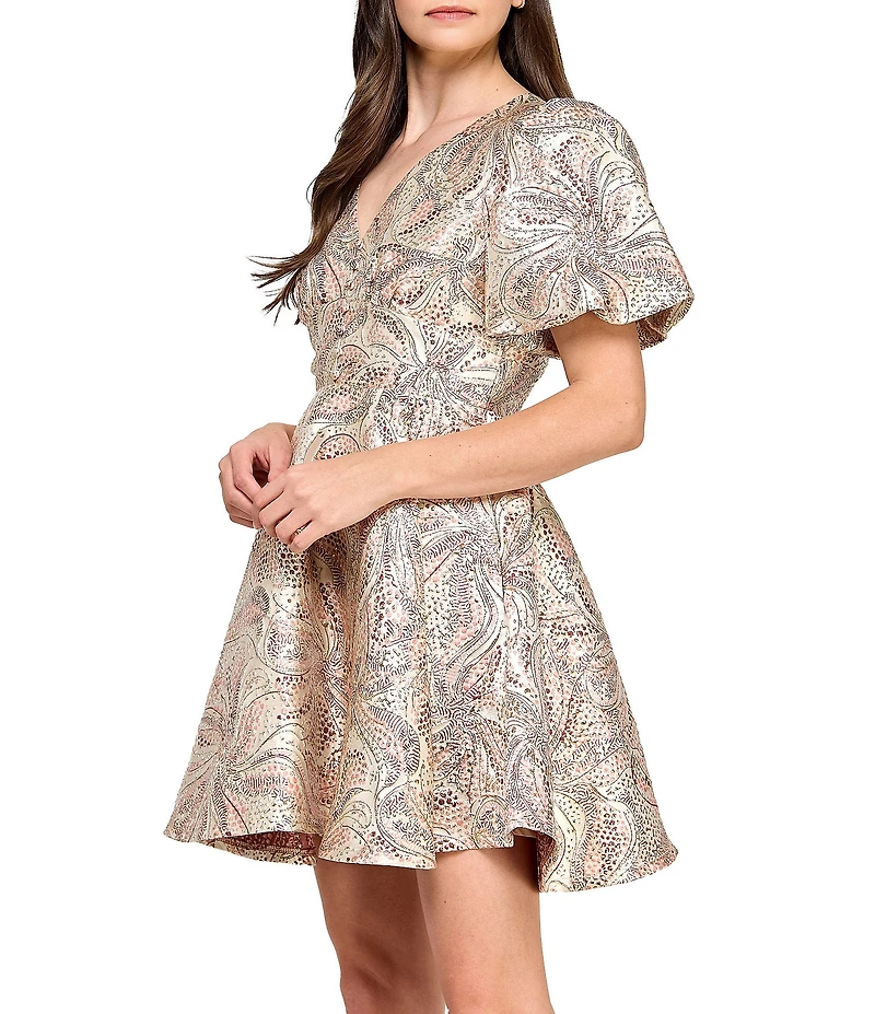 Layered With Love Short Sleeve Jacquard Mini Dress