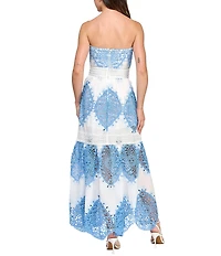 Layered With Love Strapless Embroidered Lace Maxi Dress