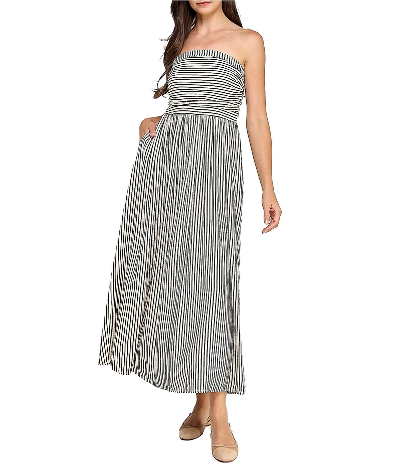 Layered With Love Strapless Stripe Maxi Dress