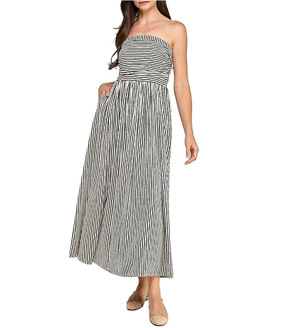 Layered With Love Strapless Stripe Maxi Dress